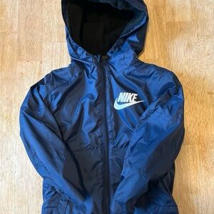 NIKE Boys Hooded Coat Navy Blue Size 4T
